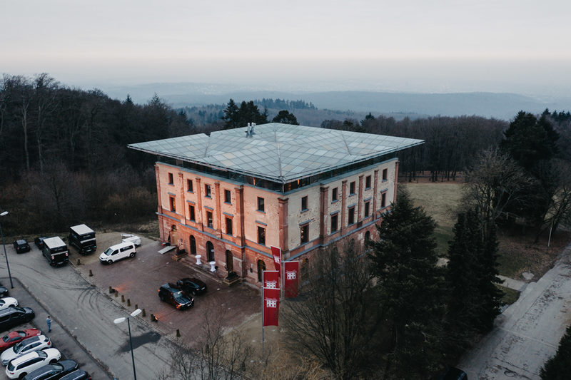 Jagdschloss Platte Luftaufnahme